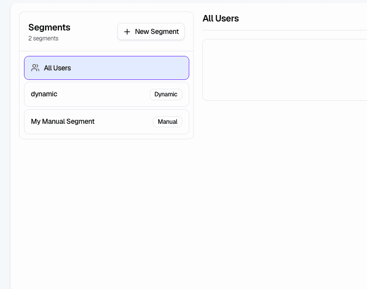 Create new segment - Name, description, and segment type