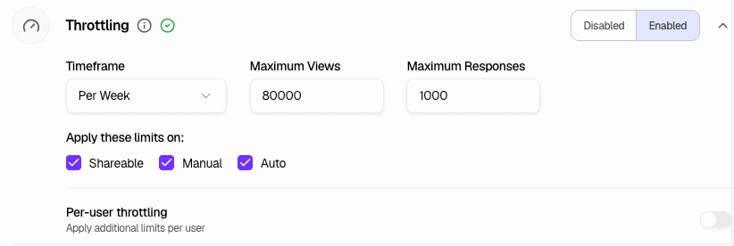 Throttling - Set view and response limits
