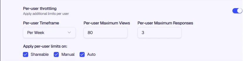 Per-user throttling - Apply additional limits per user