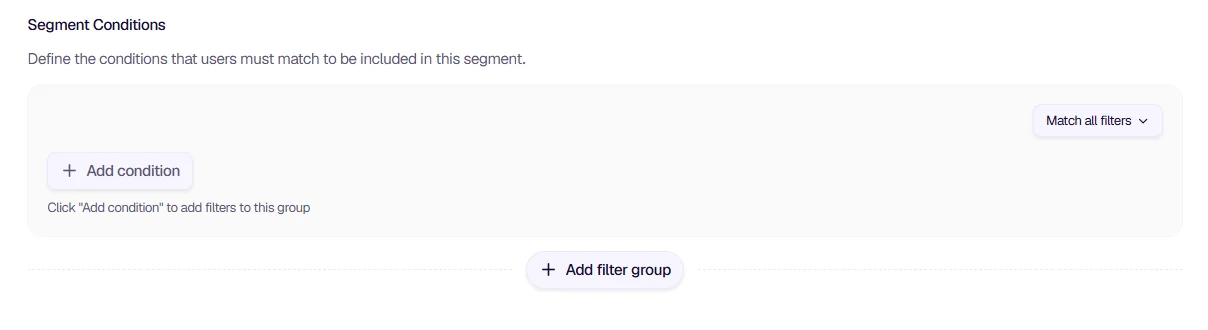 Segment Conditions - Add condition