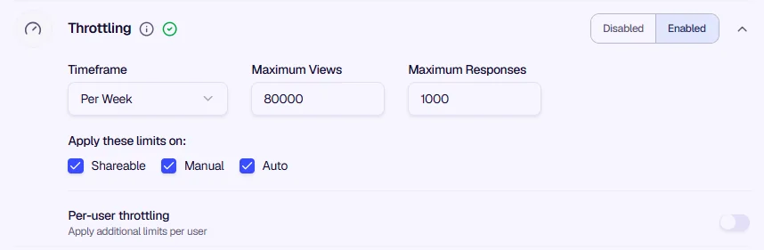 Throttling - Set view and response limits